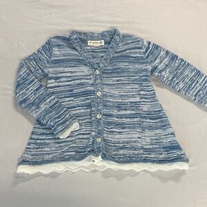 Tucker + Tate - Blue and White light weight Button Down Cardigan Sweater